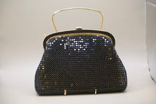 Vintage Glomesh Style Black Mesh Evening Bag-Clothing Acessories-Tilbrook and Co