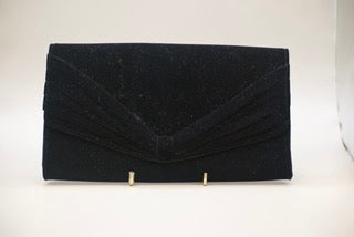 Vintage Georgio Armani Black Velvet Clutch-Clothing Accessories-Tilbrook and Co