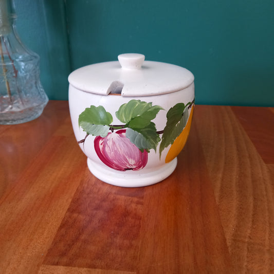 Vintage Hand Painted Timber Sugar Bowl-Tilbrook and Co