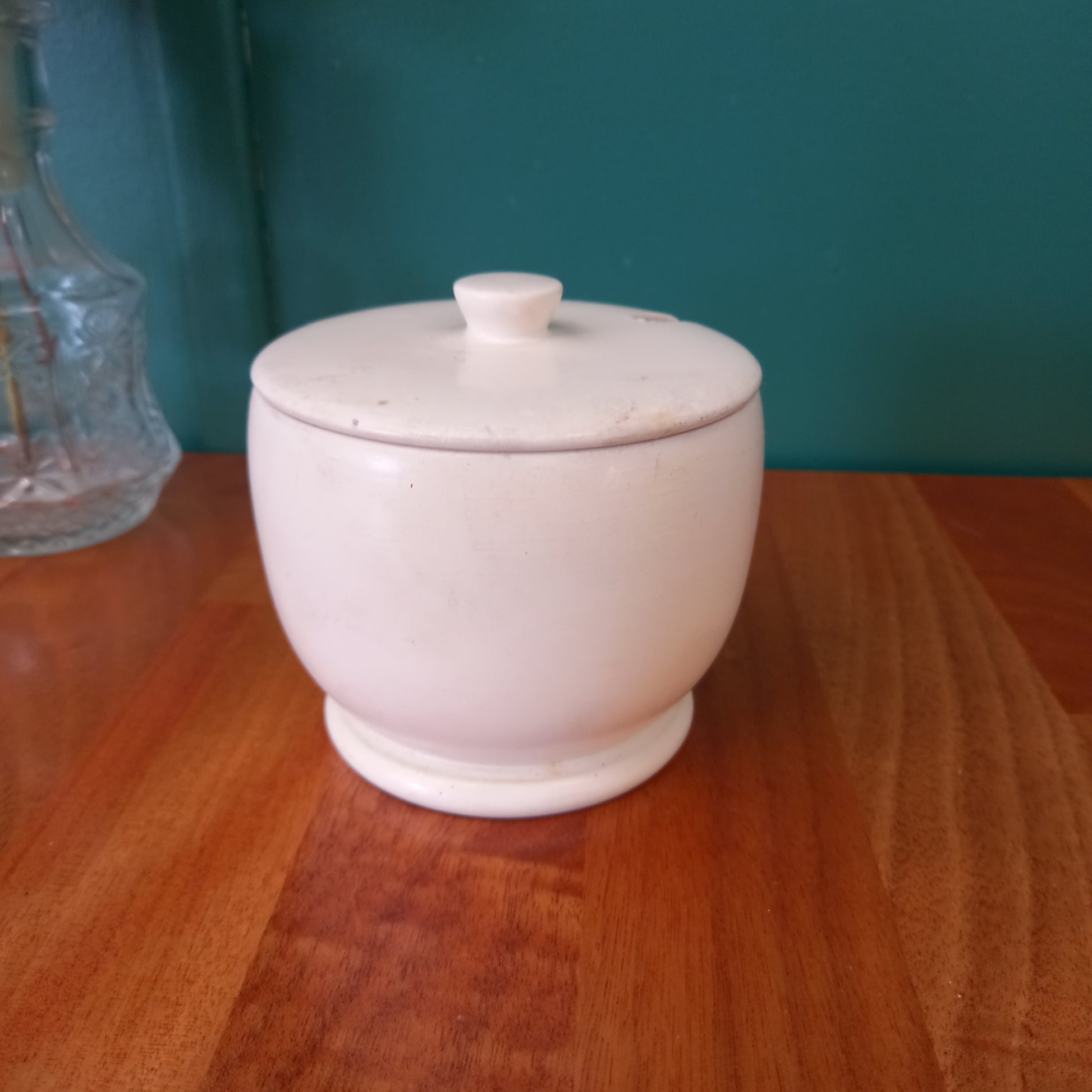 Vintage Hand Painted Timber Sugar Bowl-Tilbrook and Co