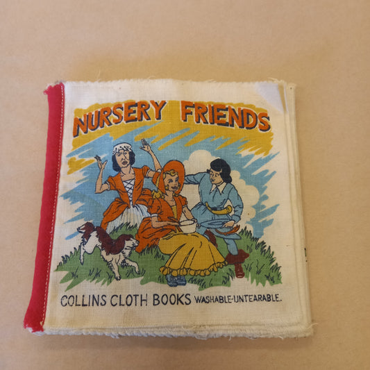 Nursery Friends – Vintage Cloth Book (1950s?, Collins Cloth Books)-Vintage Children's Cloth Book / Nursery Rhyme Book-Tilbrook and Co