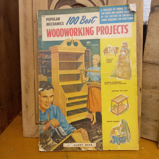 Vintage Popular Mechanics 1951 100 Best Woodworking Projects Cupboard Cradle-Magazine-Tilbrook and Co