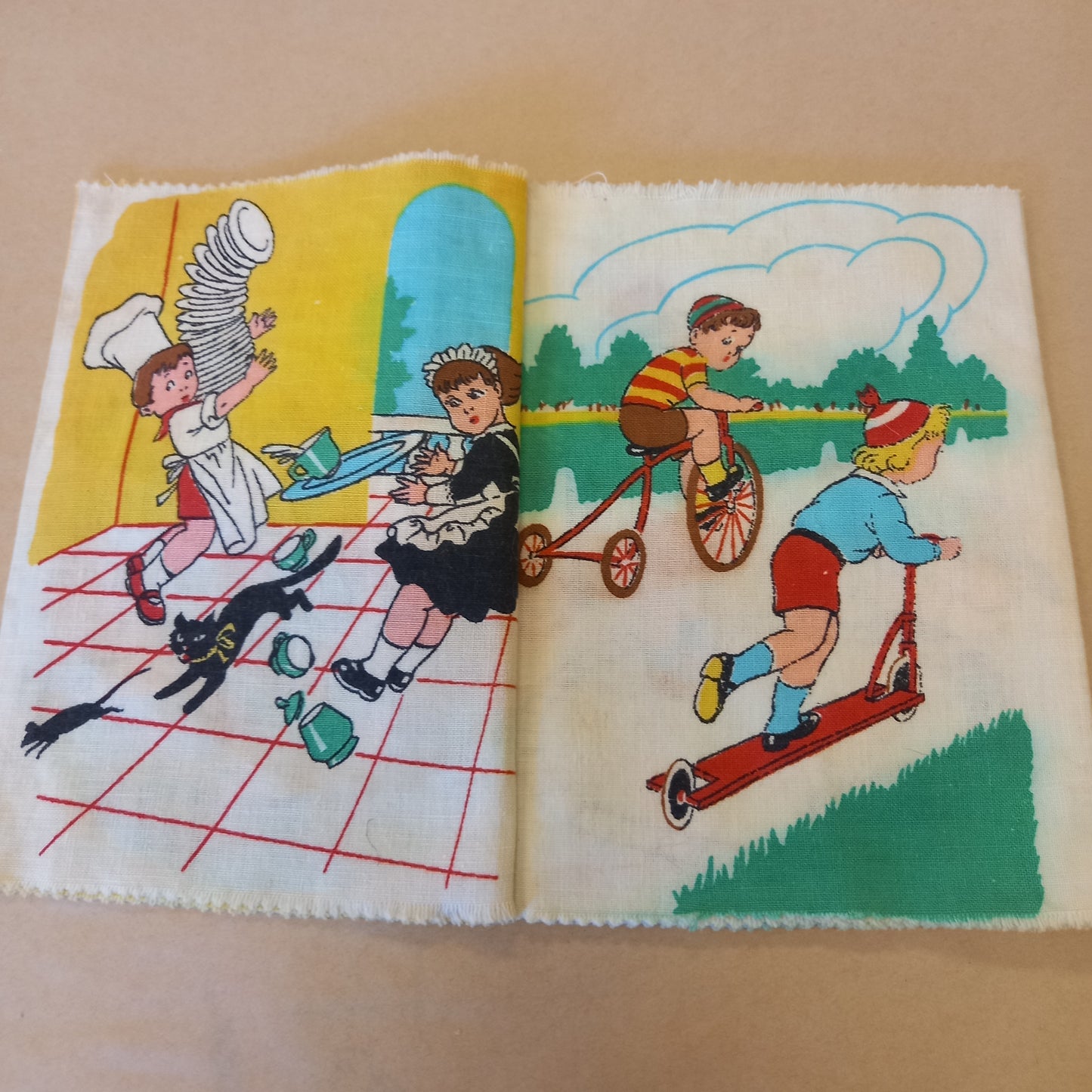 Pretty Pictures – Vintage Cloth Book (1950s?, Lion’s Rag Book)-Vintage Children's Cloth Book / Early Learning Book-Tilbrook and Co