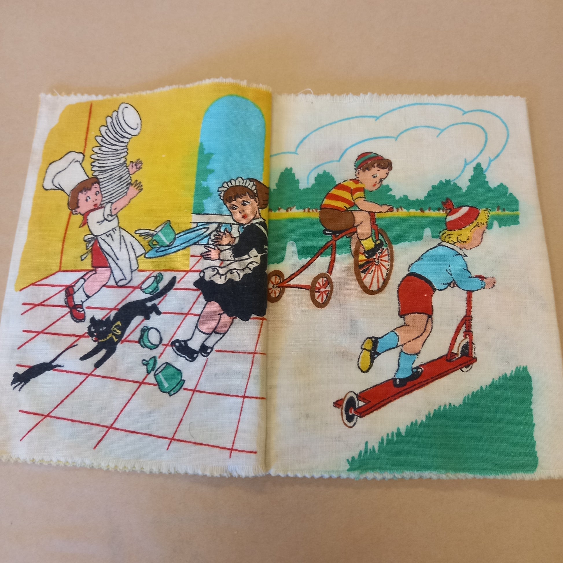 Pretty Pictures – Vintage Cloth Book (1950s?, Lion’s Rag Book)-Vintage Children's Cloth Book / Early Learning Book-Tilbrook and Co