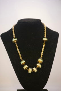 Vintage Retro Bold Twisted Chain with Discs Necklace-Clothing Accessories-Tilbrook and Co