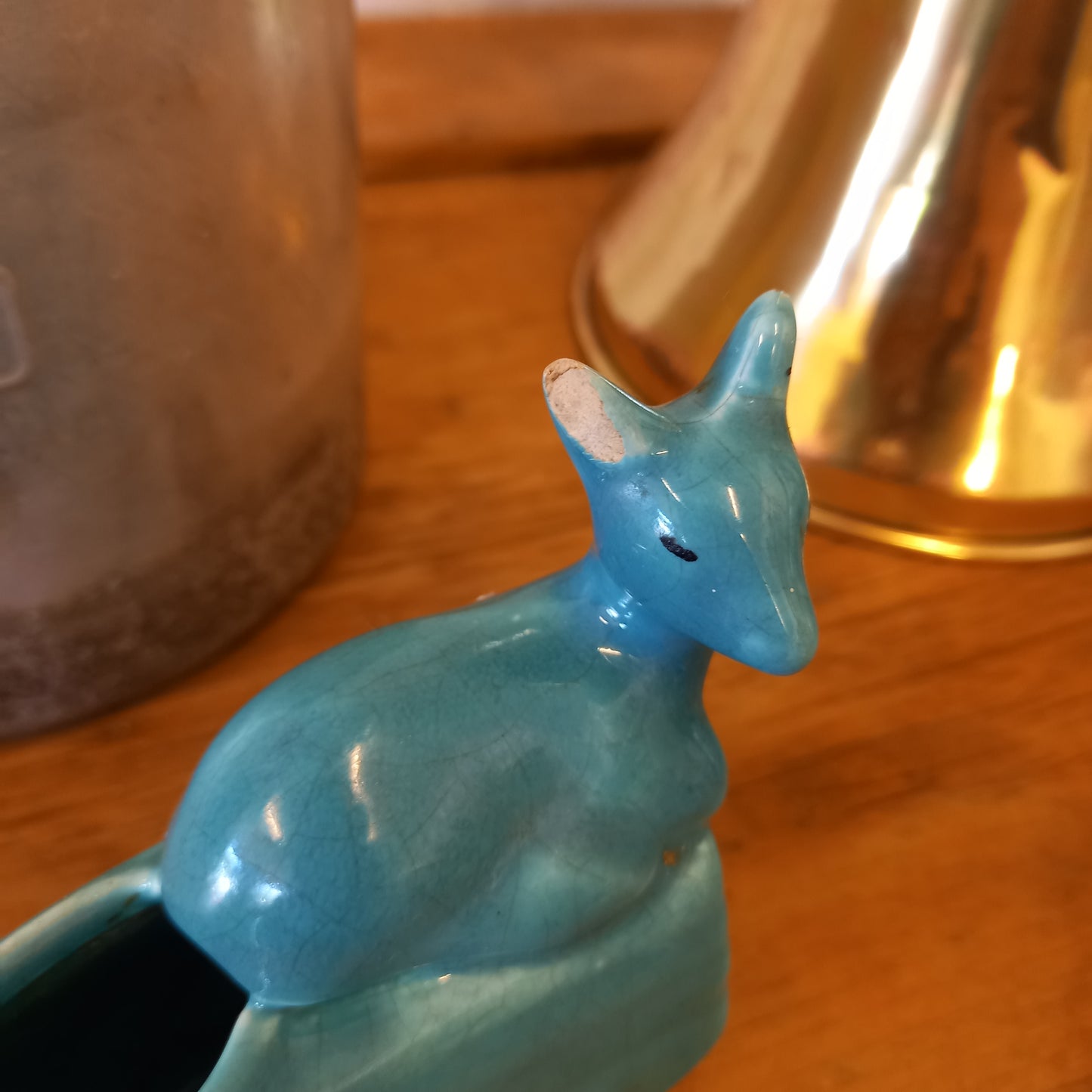 Vintage Teal Bambi Vase-Decor-Tilbrook and Co