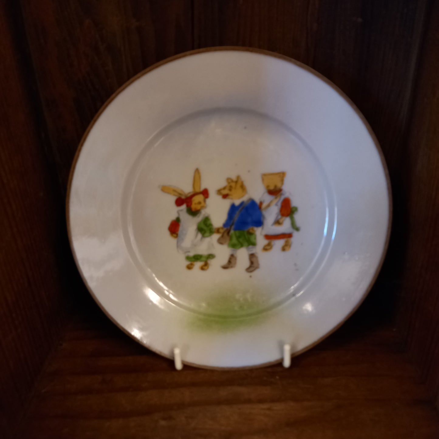 Vintage Three Little Pigs Nursery Plate-Kitchenalia-Tilbrook and Co