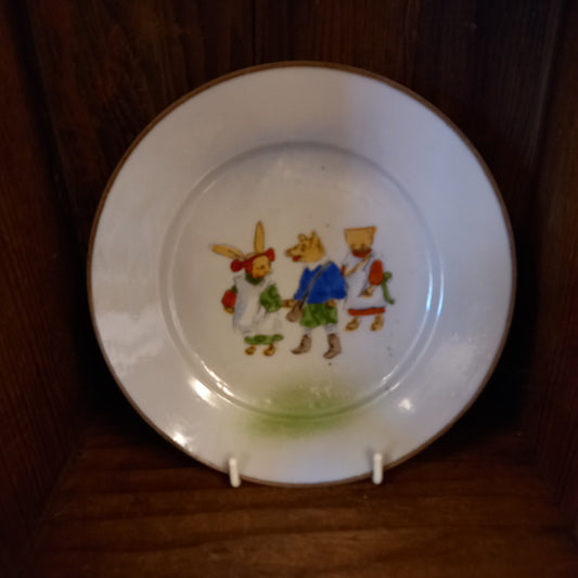 Vintage Three Little Pigs Nursery Plate-Kitchenalia-Tilbrook and Co