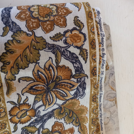 Vintage Hero J. C Fabric – Original Screen Printed Design, 2 Pieces-Vintage Fabric-Tilbrook and Co