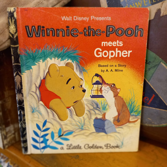 Walt Disney Presents Winnie The Pooh Meets Gopher Based on story by A.A. Milne - A Little Golden Book #D86-Book-Tilbrook and Co