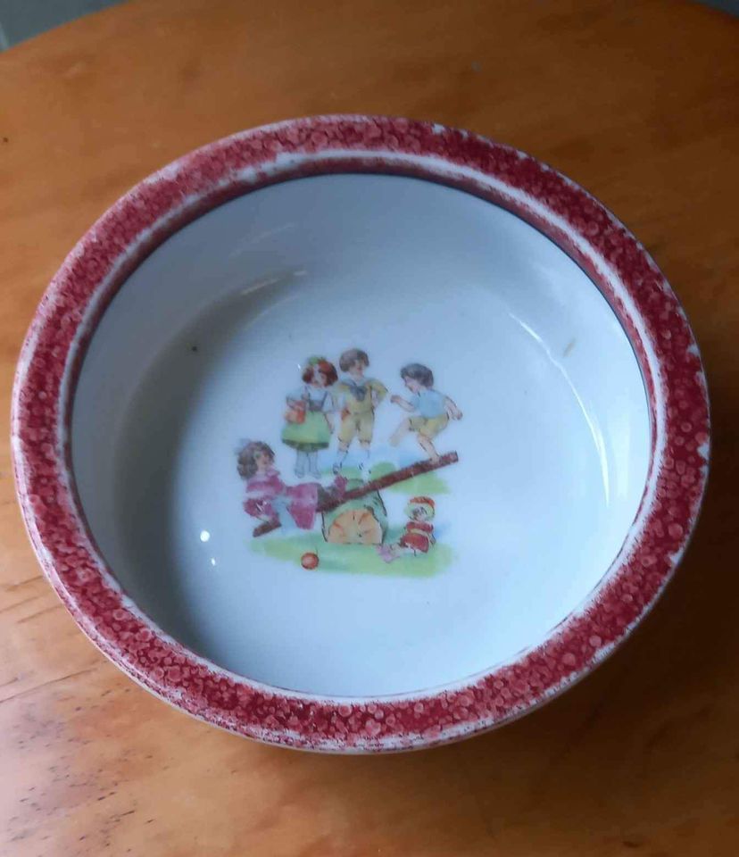 Vintage Porcelain Childs Bowl-Ceramics-Tilbrook and Co