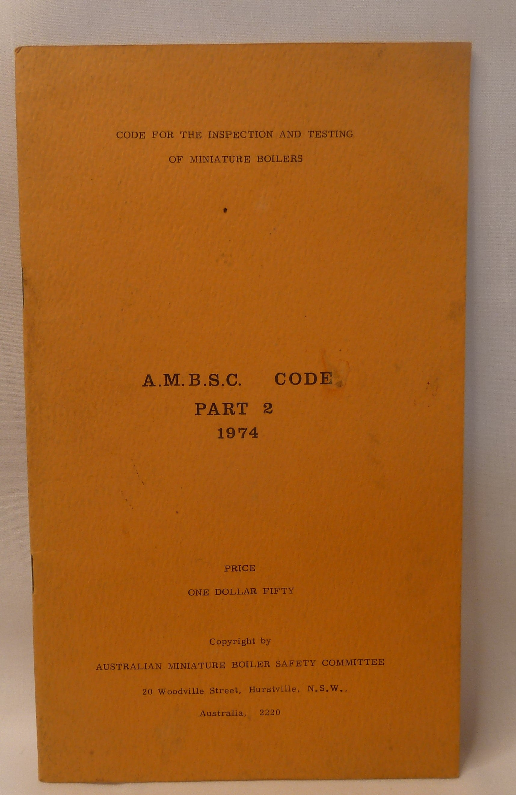 A.M.B.S.C. Code Part 2, 1974-Ephemera-Tilbrook and Co