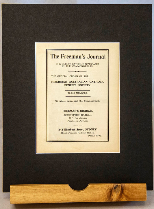 Original Vintage 1914 The Freeman's Journal: The Oldest Catholic Newspaper in the Commonwealth Advertisement-Ephemera-Tilbrook and Co