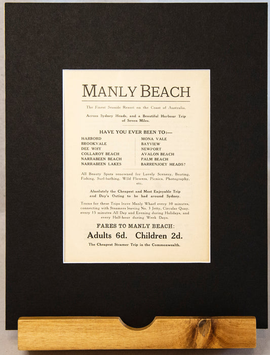 Manly Beach: The Finest Seaside Resort on the Coast of Australia-Ephemera-Tilbrook and Co