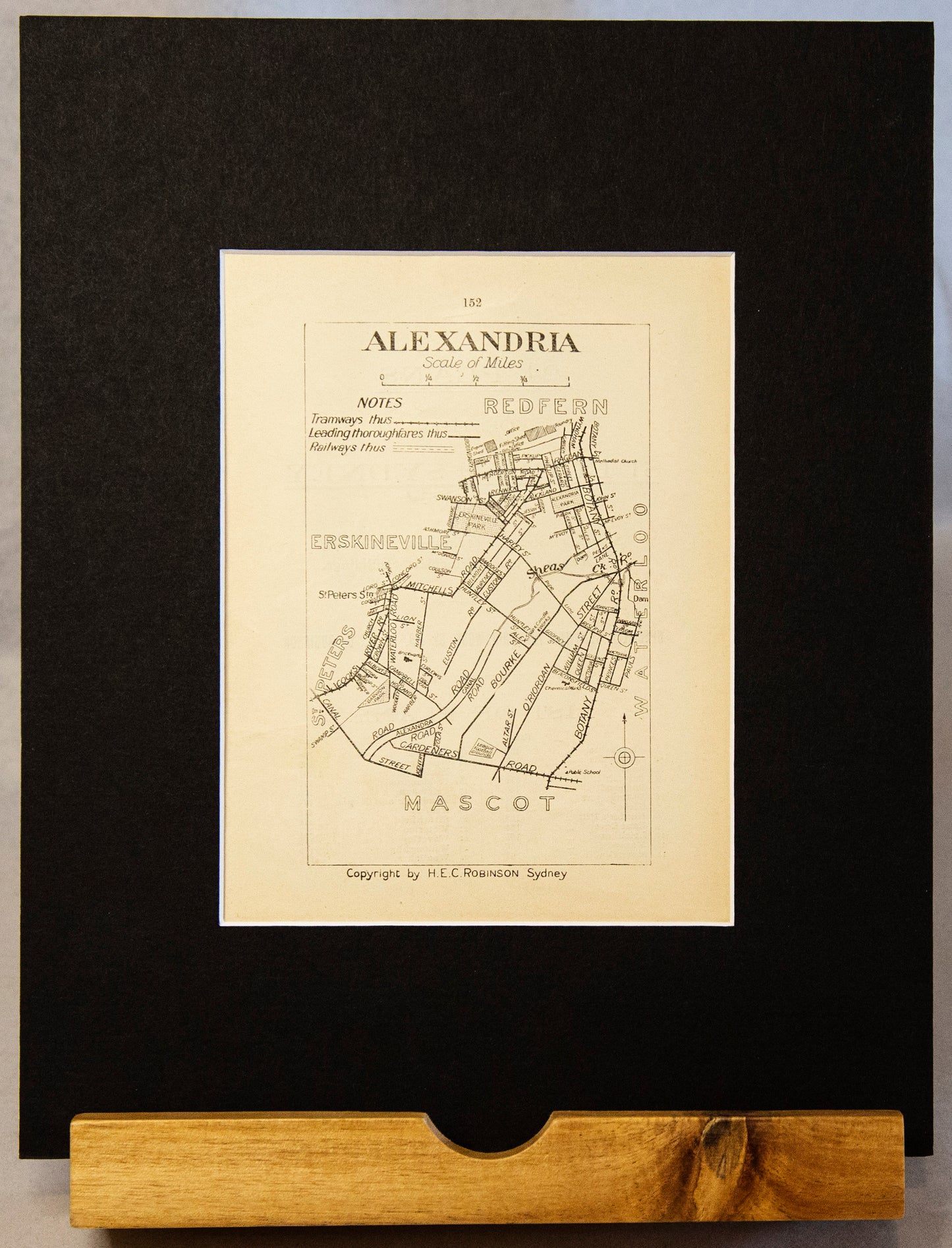 Original Vintage 1914 Map of Alexandria-Ephemera-Tilbrook and Co