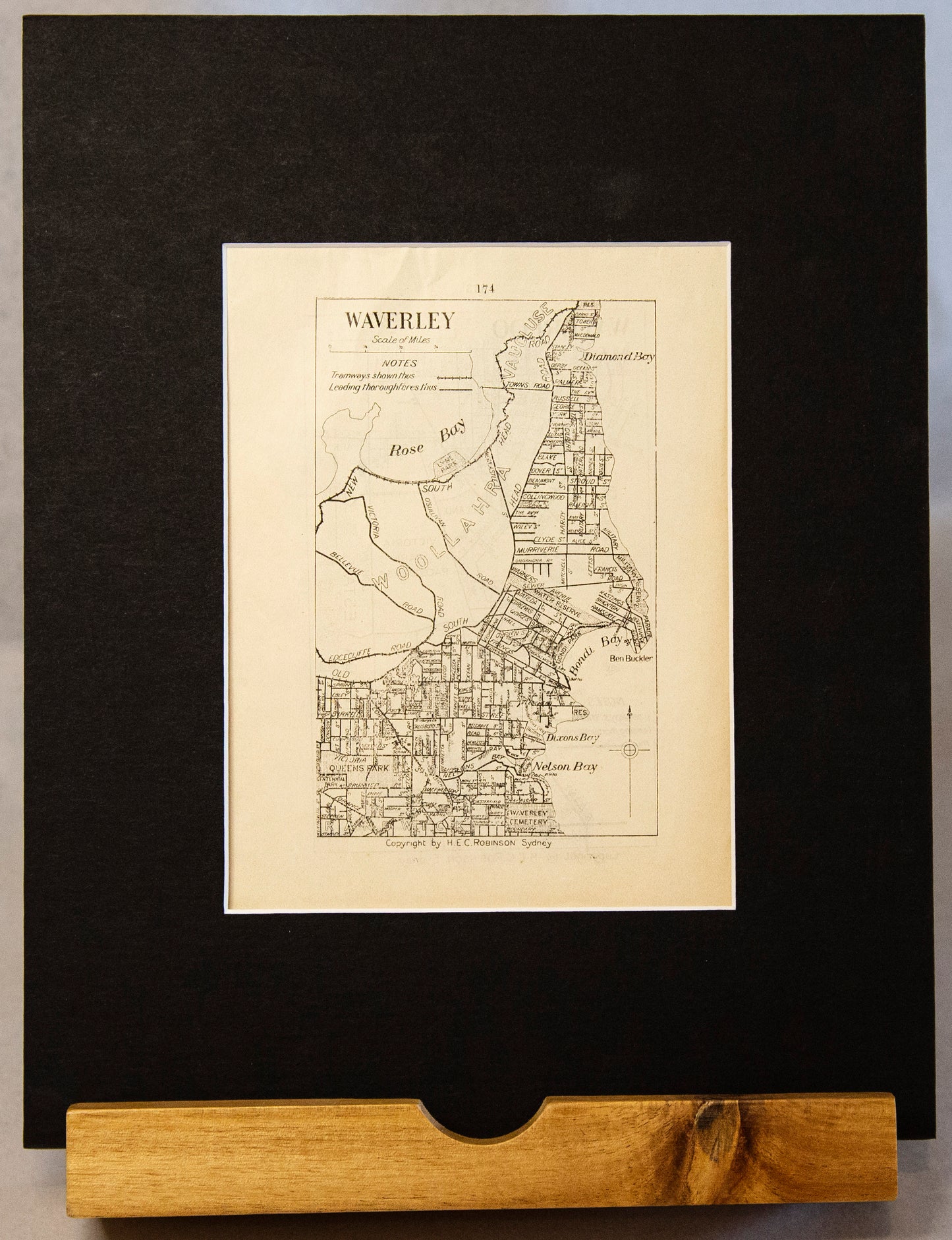 Original Vintage 1914 Map of Waverley-Ephemera-Tilbrook and Co