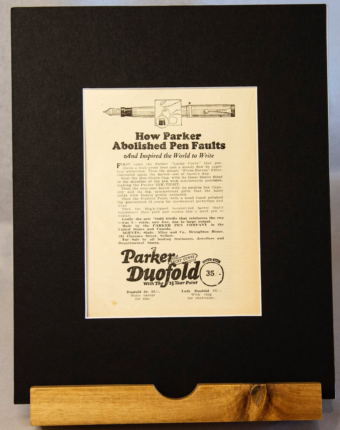 Parker Duofold: How Parker Abolished Pen Faults and inspire the World to Write-Ephemera-Tilbrook and Co