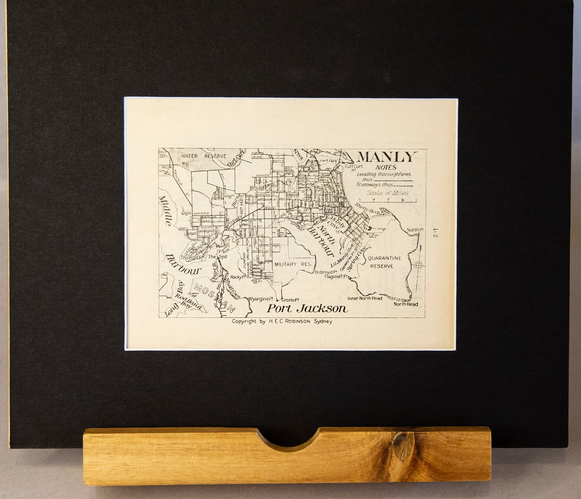 Original Vintage 1914 Map of Manly-Ephemera-Tilbrook and Co