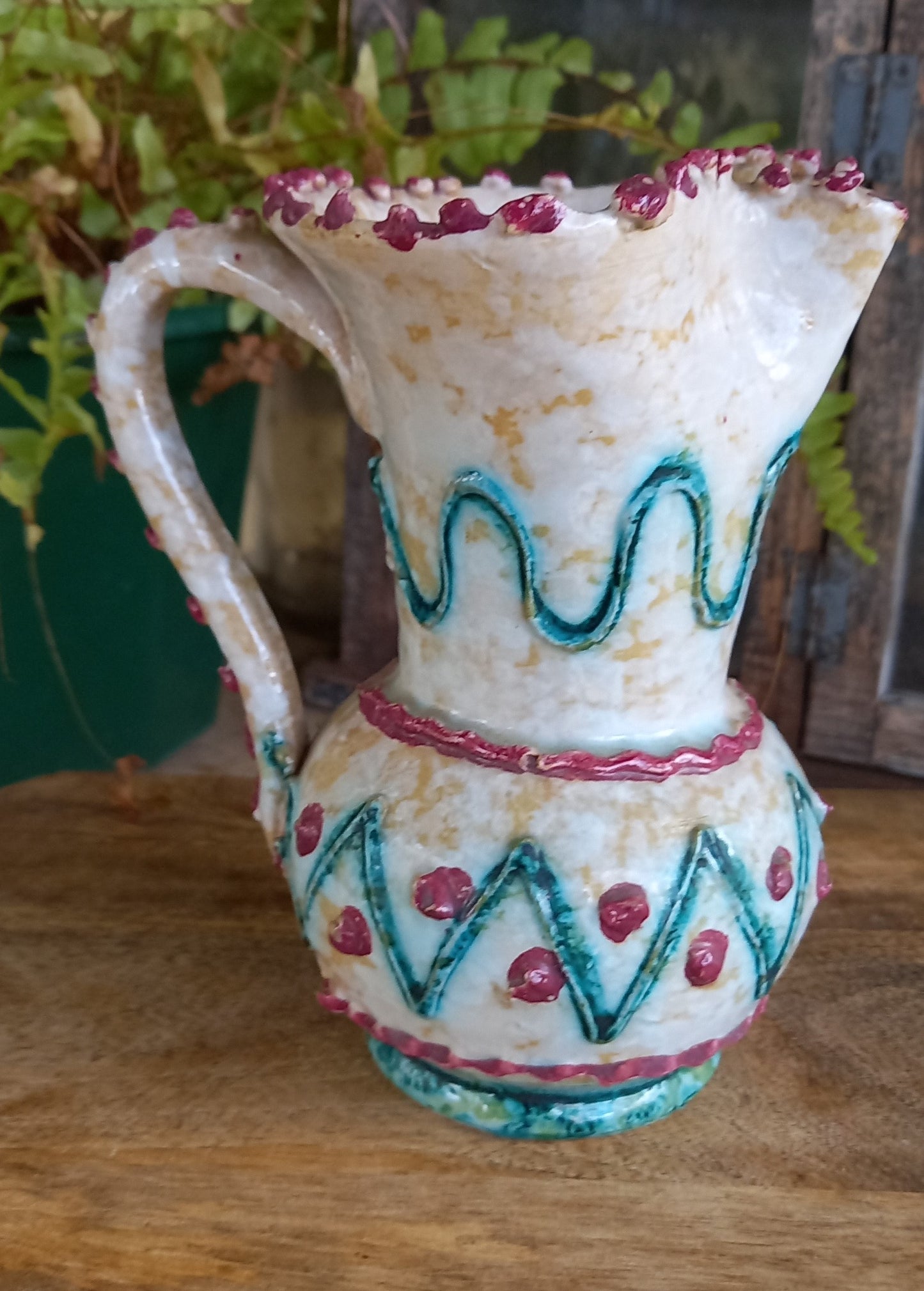 Delightful Patterned Pottery Jug-Décor-Tilbrook and Co