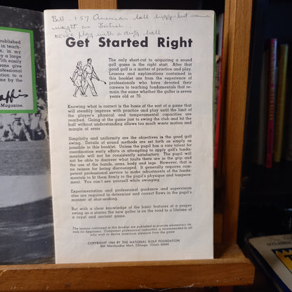 Golf Lessons 25c : The fundamentals as taught by foremose professional instructors. 1964-Ephemera-Tilbrook and Co