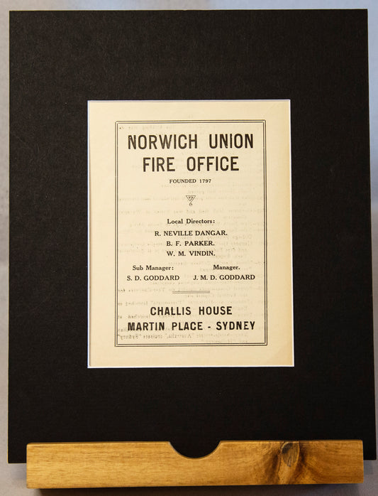 Original Vintage 1914 Norwich Union Fire Office Advertisement-Vintage Ephemera-Tilbrook and Co