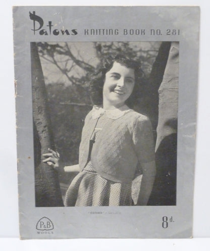 Paton's Knitted Book No. 281 - Young Ladies Cardigans-Needlecraft Patterns-Tilbrook and Co