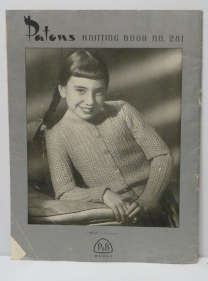 Paton's Knitted Book No. 281 - Young Ladies Cardigans-Needlecraft Patterns-Tilbrook and Co