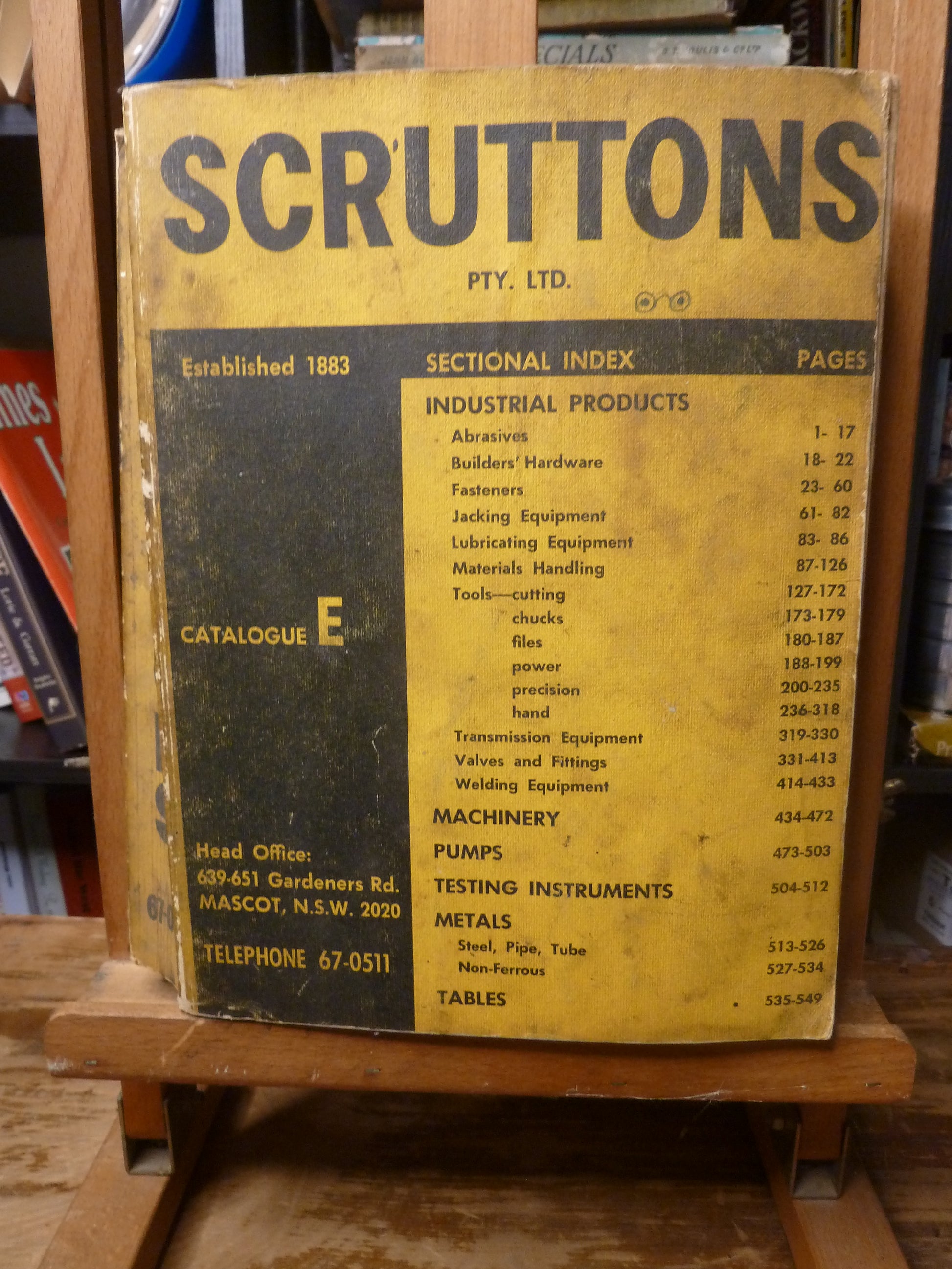 Scruttons Pty Ltd Catalogue E, 1967-Ephemera-Tilbrook and Co