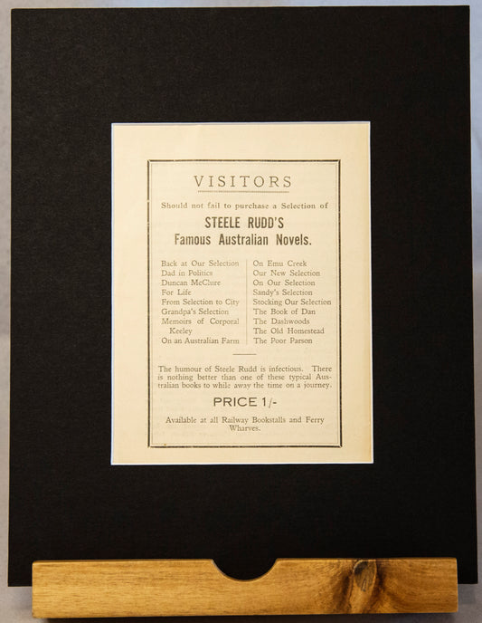 Original 1914 Steel Rudd Advertisement – Vintage Australian Novels at Railway Bookstalls-Vintage Ephemera-Tilbrook and Co